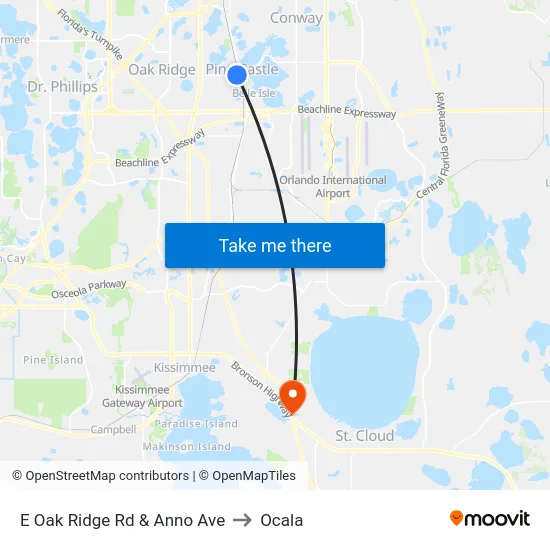 E Oak Ridge Rd & Anno Ave to Ocala map