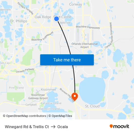 Winegard Rd & Trellis Ct to Ocala map