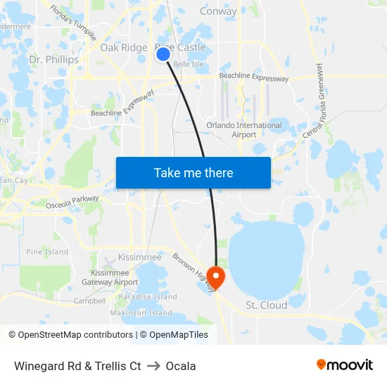 Winegard Rd & Trellis Ct to Ocala map