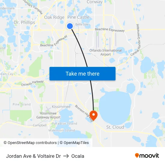 Jordan Ave & Voltaire Dr to Ocala map