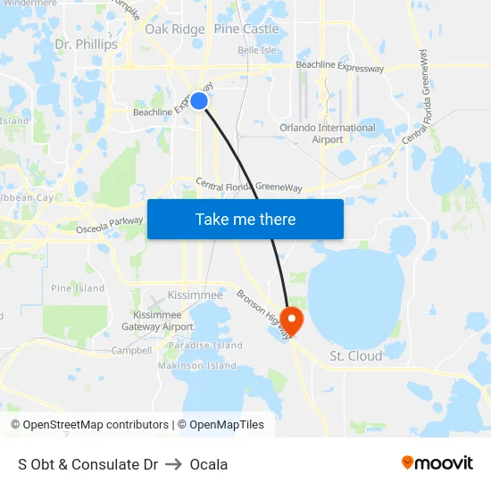 S Orange Blossom Trl & Consulate Dr to Ocala map