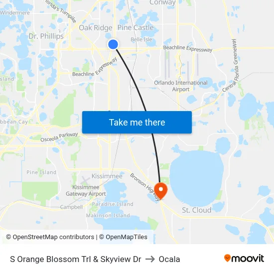 S Orange Blossom Trl & Skyview Dr to Ocala map