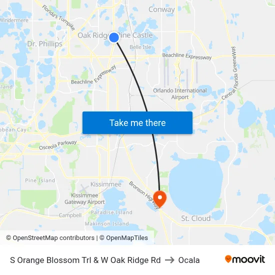 S Orange Blossom Trl & W Oak Ridge Rd to Ocala map