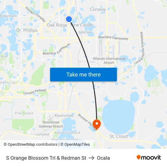 S Orange Blossom Trl & Redman St to Ocala map