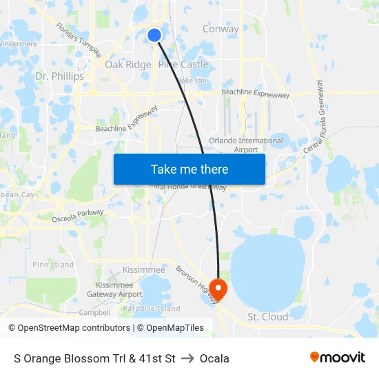 S Orange Blossom Trl & 41st St to Ocala map