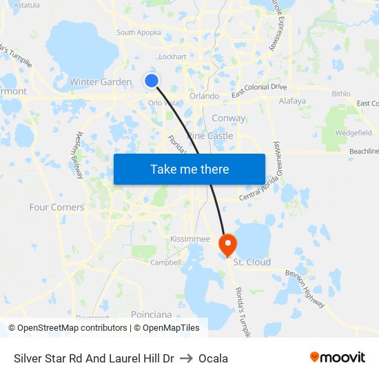 Silver Star Rd And Laurel Hill Dr to Ocala map