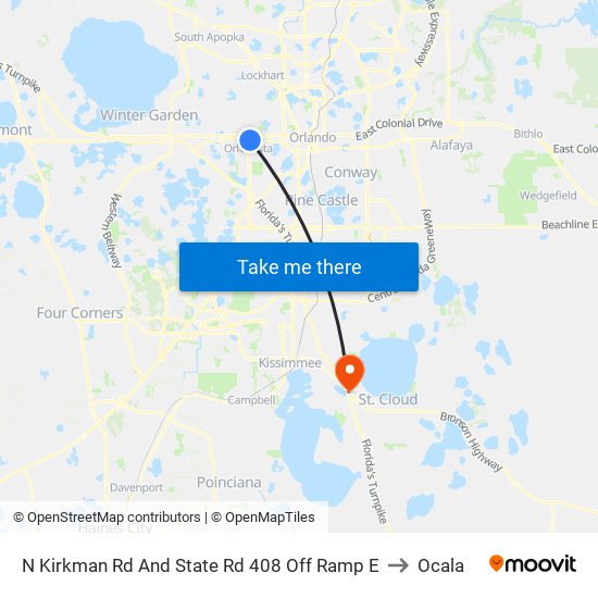N Kirkman Rd And State Rd 408 Off Ramp E to Ocala map