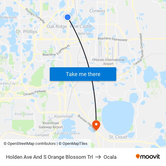 Holden Ave And S Orange Blossom Trl to Ocala map