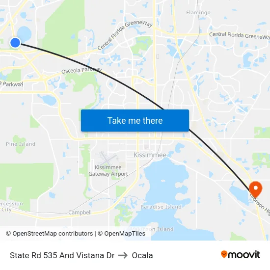 State Rd 535 And Vistana Dr to Ocala map