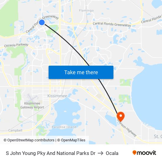 S John Young Pky And National Parks Dr to Ocala map