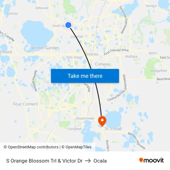 S Orange Blossom Trl & Victor Dr to Ocala map