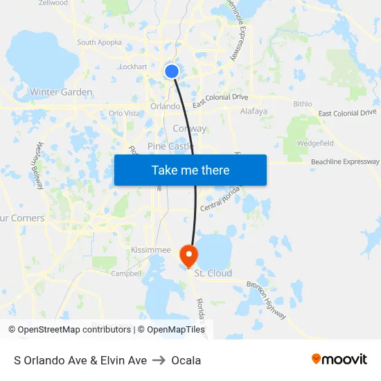 S Orlando Ave & Elvin Ave to Ocala map