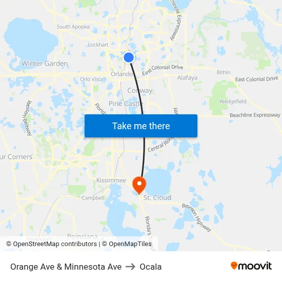 Orange Ave & Minnesota Ave to Ocala map