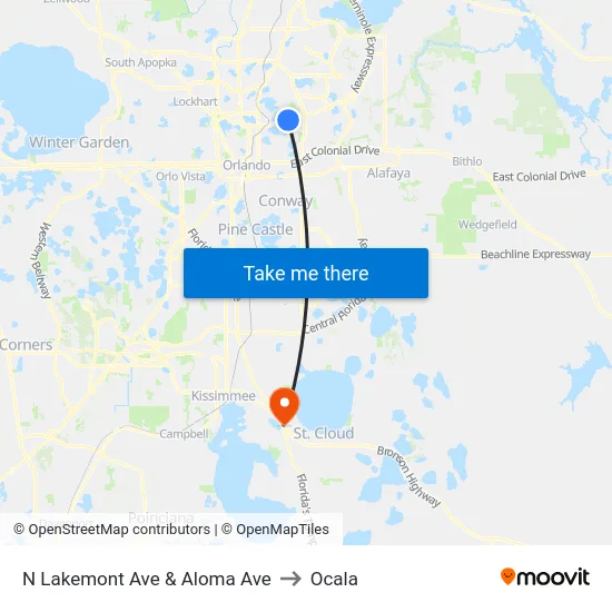N Lakemont Ave & Aloma Ave to Ocala map