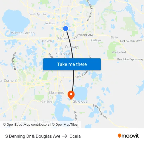 S Denning Dr & Douglas Ave to Ocala map