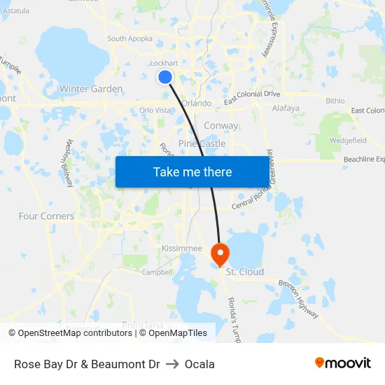 Rose Bay Dr & Beaumont Dr to Ocala map