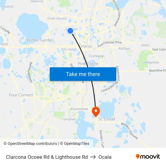 Clarcona Ocoee Rd & Lighthouse Rd to Ocala map