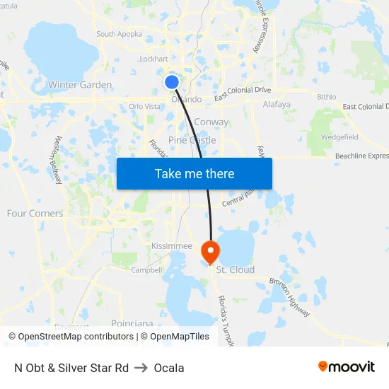 N Orange Blossom Trl & Silver Star Rd to Ocala map