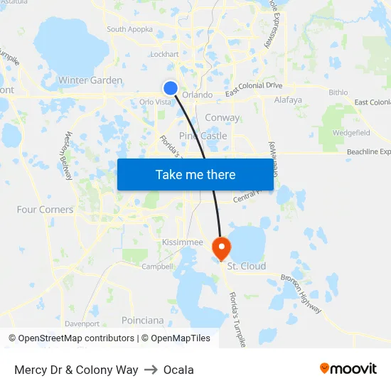 Mercy Dr & Colony Way to Ocala map