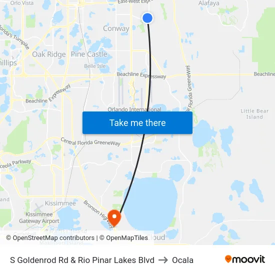 S Goldenrod Rd & Rio Pinar Lakes Blvd to Ocala map