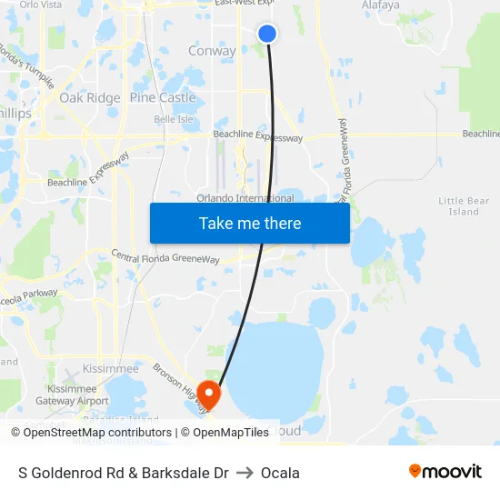 S Goldenrod Rd & Barksdale Dr to Ocala map