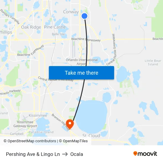 Pershing Ave & Lingo Ln to Ocala map