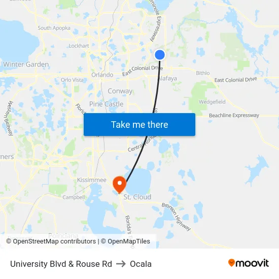 University Blvd & Rouse Rd to Ocala map