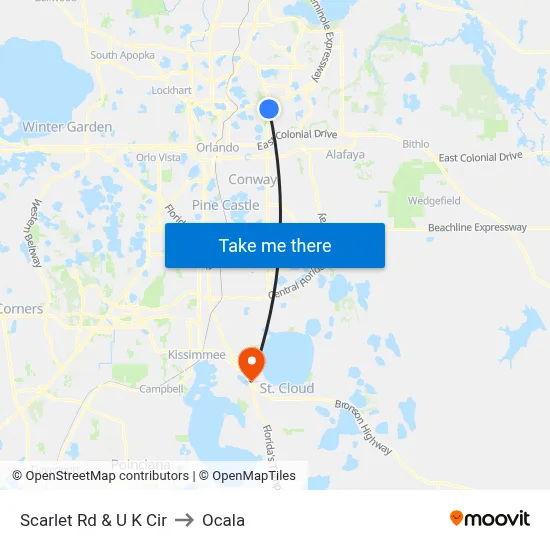 Scarlet Rd & U K Cir to Ocala map