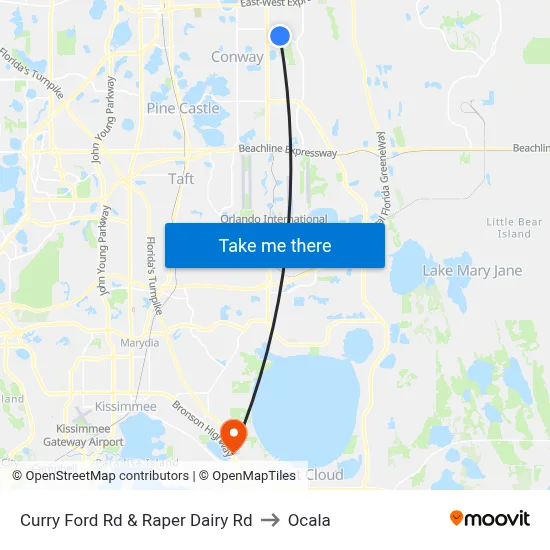 Curry Ford Rd & Raper Dairy Rd to Ocala map