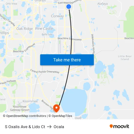 S Oxalis Ave & Lido Ct to Ocala map