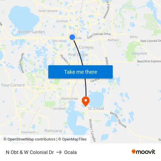N Orange Blossom Trl & W Colonial Dr to Ocala map