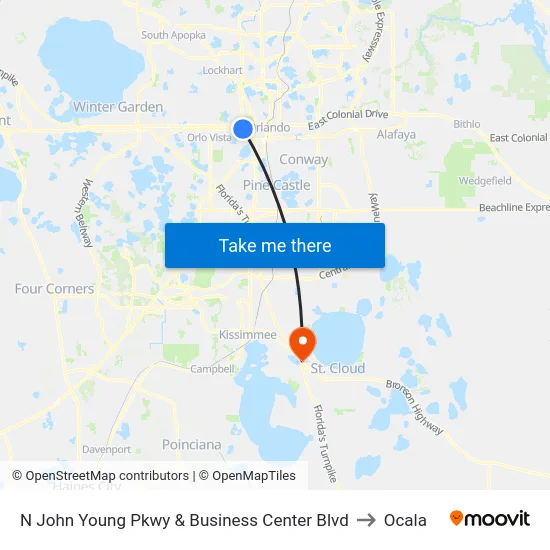 N John Young Pkwy & Business Center Blvd to Ocala map