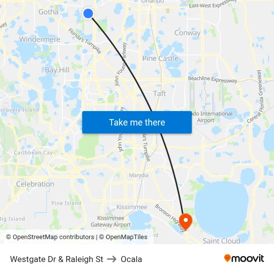 Westgate Dr & Raleigh St to Ocala map