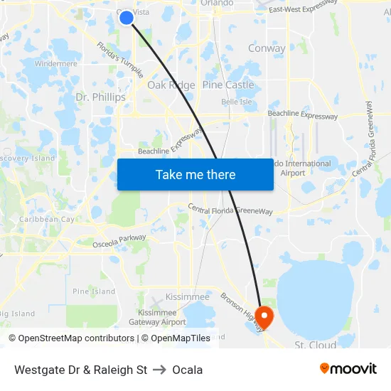 Westgate Dr & Raleigh St to Ocala map