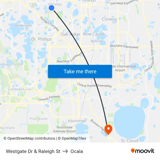 Westgate Dr & Raleigh St to Ocala map