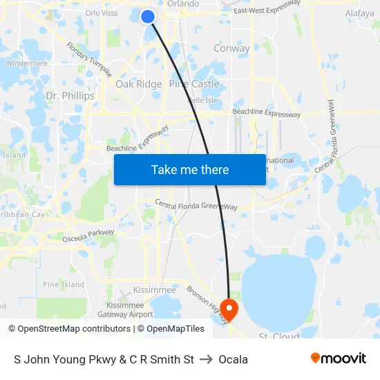 S John Young Pkwy & C R Smith St to Ocala map