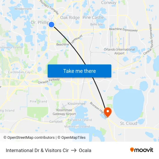 International Dr And Visitors Cir to Ocala map