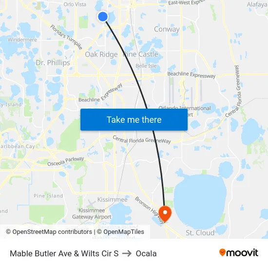 Mable Butler Ave & Wilts Cir S to Ocala map