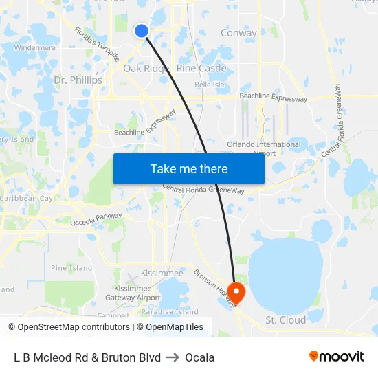 L B Mcleod Rd & Bruton Blvd to Ocala map