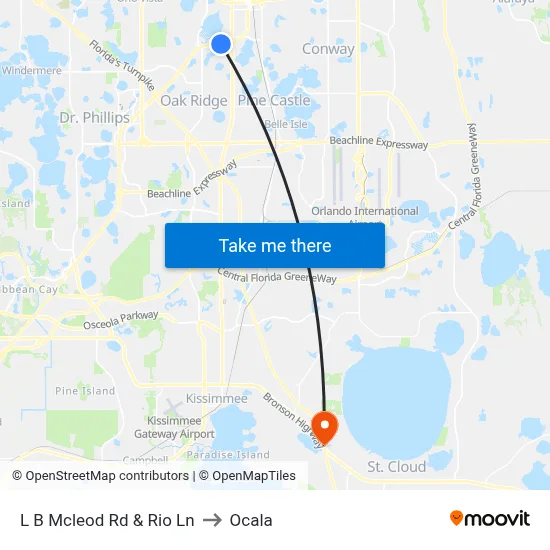 L B Mcleod Rd & Rio Ln to Ocala map
