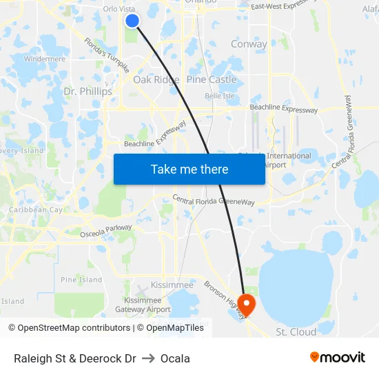 Raleigh St & Deerock Dr to Ocala map