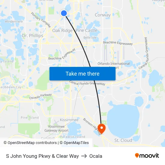 S John Young Pkwy & Clear Way to Ocala map