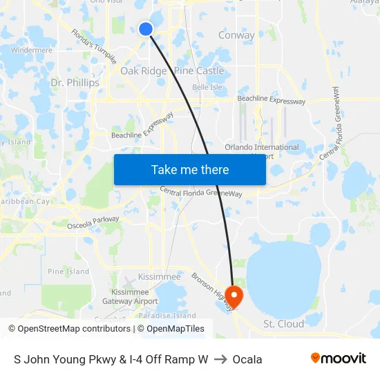 S John Young Pkwy & I-4 Off Ramp W to Ocala map