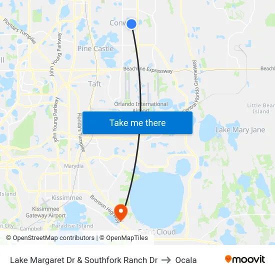 Lake Margaret Dr & Southfork Ranch Dr to Ocala map