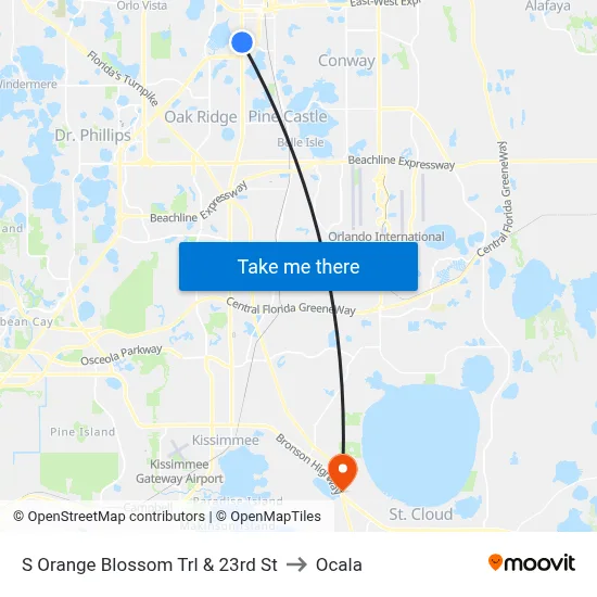 S Orange Blossom Trl & 23rd St to Ocala map