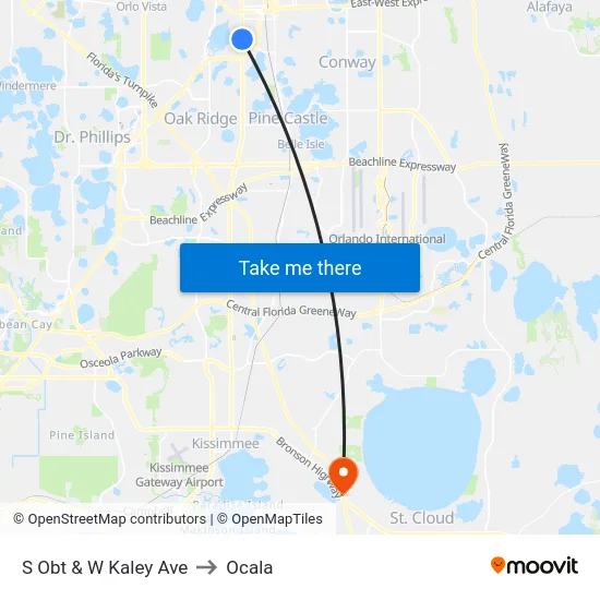 S Orange Blossom Trl & W Kaley Ave to Ocala map