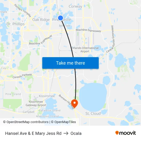 Hansel Ave & E Mary Jess Rd to Ocala map