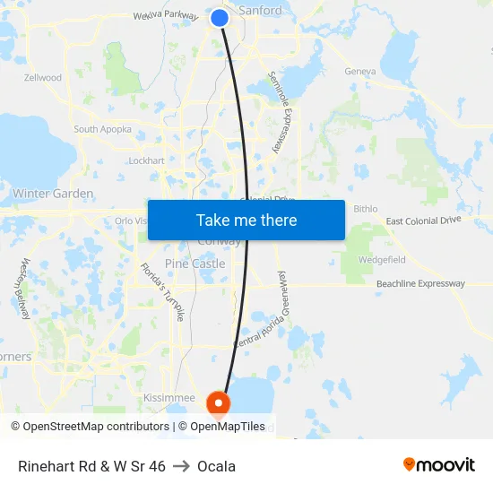 Rinehart Rd & W Sr 46 to Ocala map