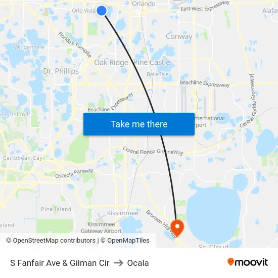 S Fanfair Ave & Gilman Cir to Ocala map