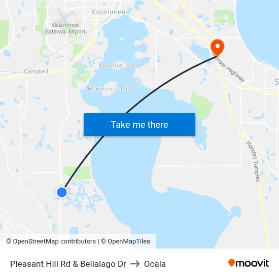 Pleasant Hill Rd & Bellalago Dr to Ocala map